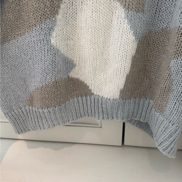 Wooden Ships Women’s Colorblock Sweater in Blue, White, and Grey Camo s/m - Picture 6 of 7
